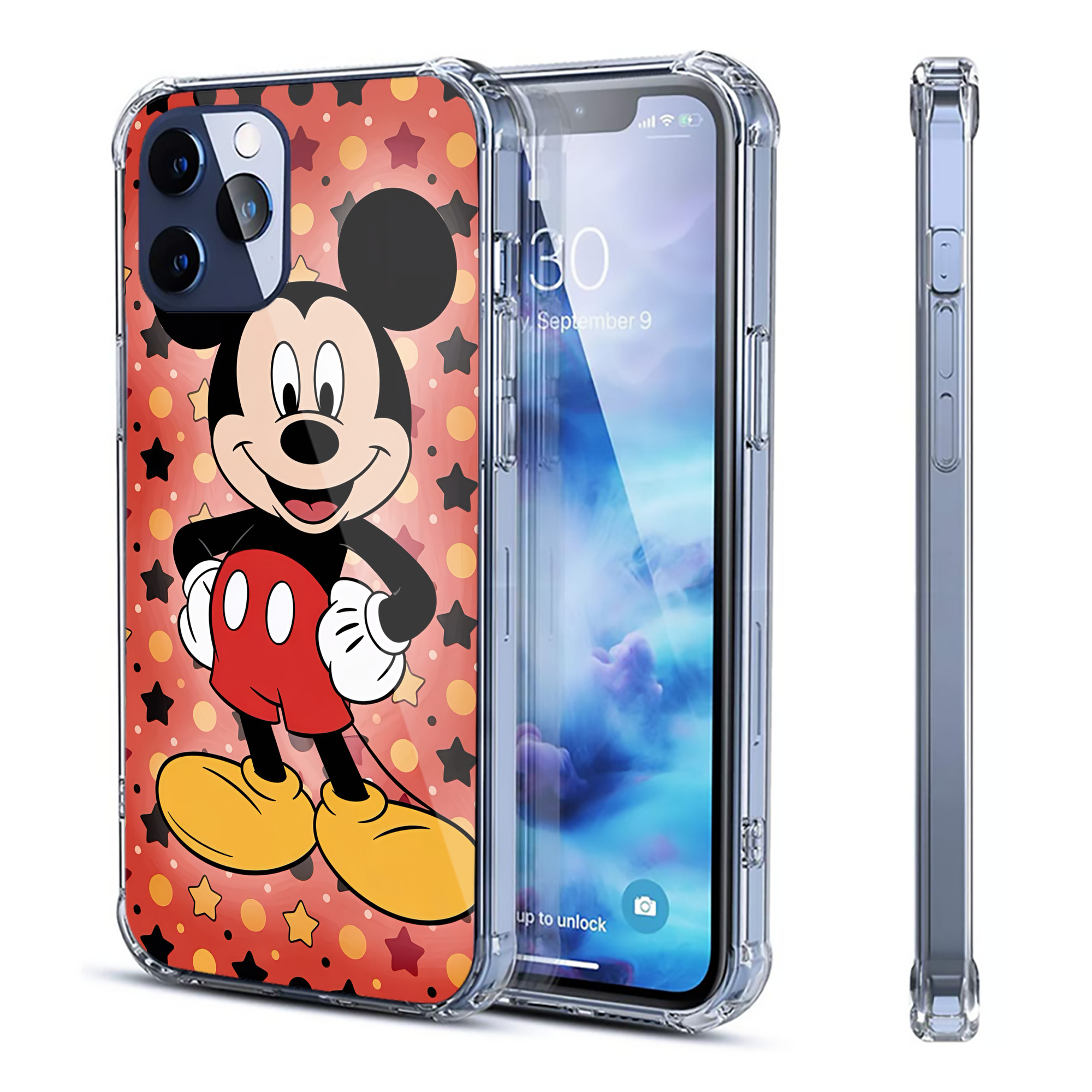 ミッキーマウス Mickey Mouse 【iPhone 12シリーズ対応】透明スマホケース（クリアソフトケース）